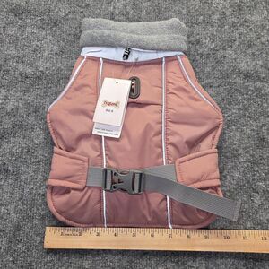 DogLemi Dog Harness Jacket Small Pink Warm Winter Coat Vest Reflective Leash
